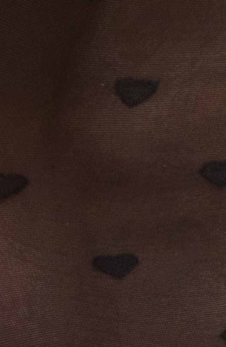 Nordstrom Heart Sheer Ankle Socks, Alternate, color, Black