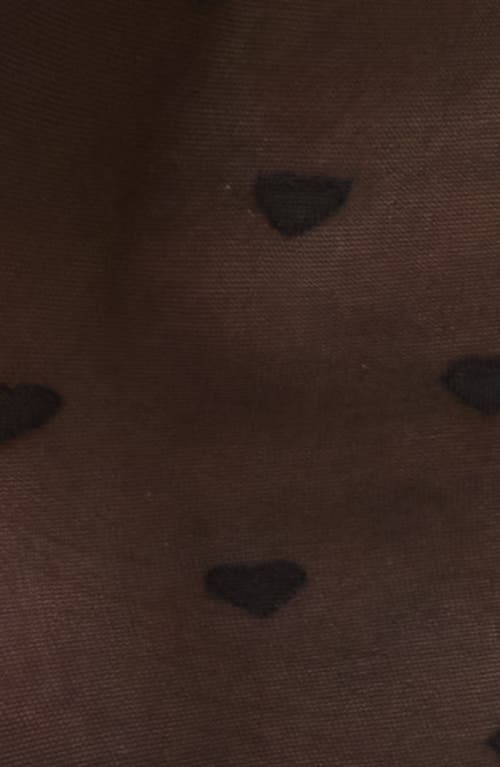 Nordstrom Heart Sheer Cotton Blend Ankle Socks In Black