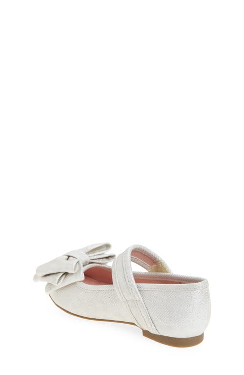 Nordstrom Kids' Blairre Bow Flat In Silver Shimmer