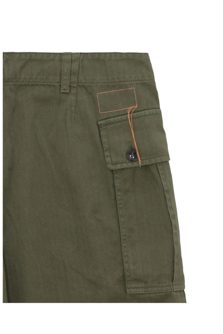 Olive Herringbone Cargo Trousers, Alternate, color, Green