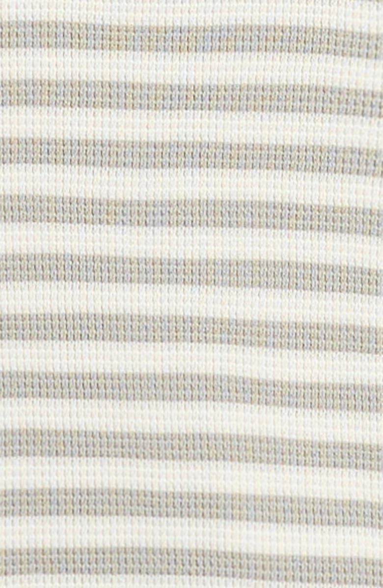 QUINCY MAE Stripe Organic Cotton Waffle Knit T-Shirt & Shorts Set, Alternate, color, Sage