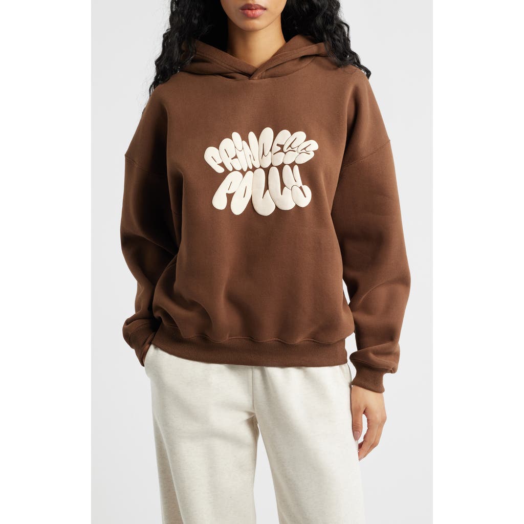 Princess Polly Brand Logo Hoodie In Brown