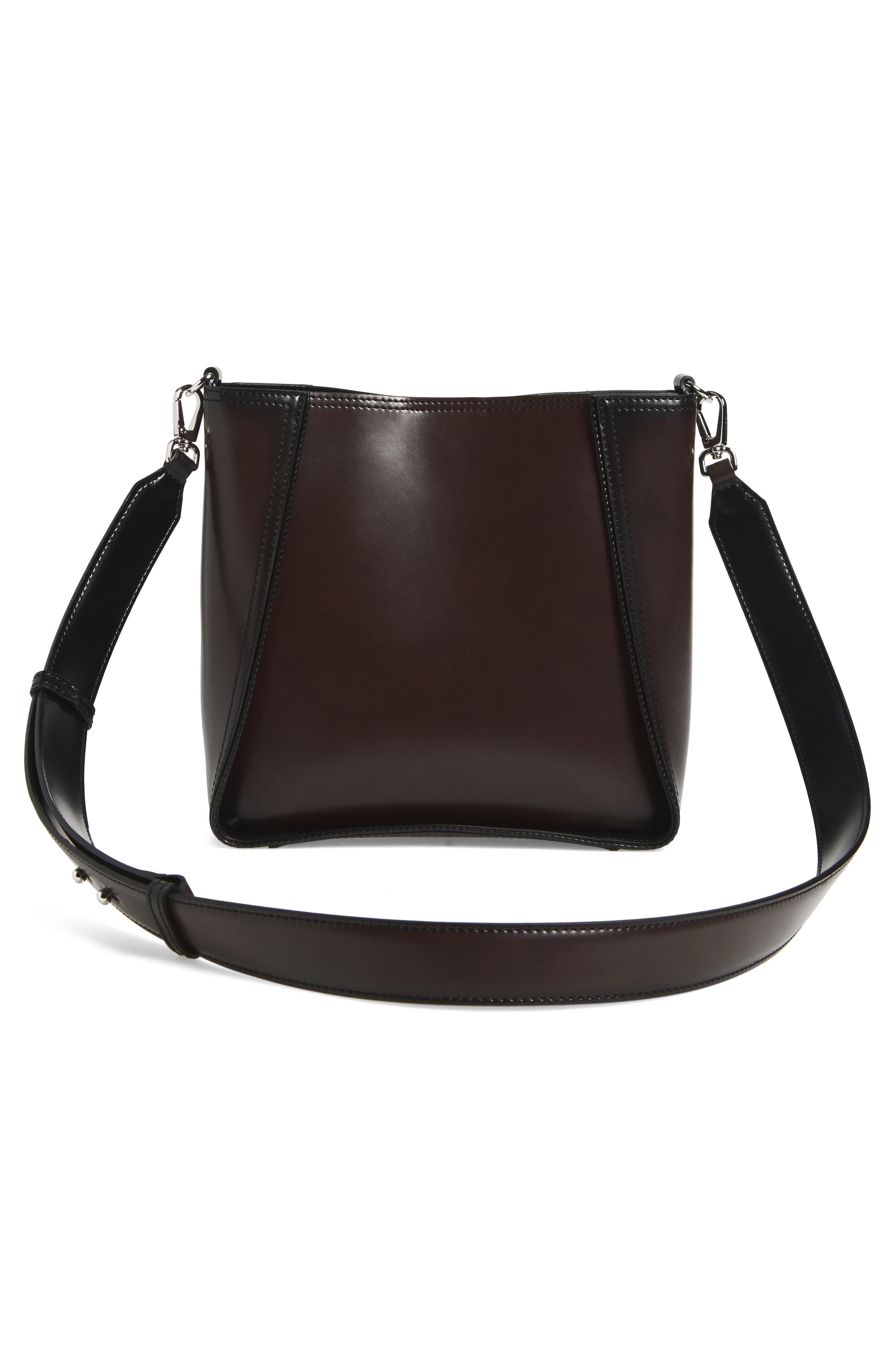 Stella McCartney Logo Faux Leather Crossbody Bag, Alternate, color, Black Brown