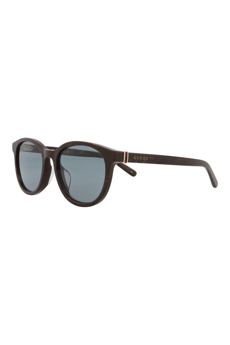 54mm Round Sunglasses, Alternate, color, BROWN BROWN GREY