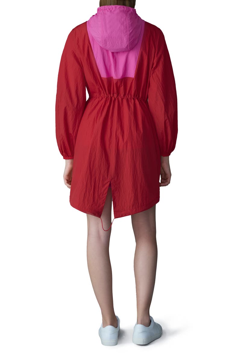 Alyster Packable Recycled Nylon Raincoat, Alternate, color, LAVA-AZALEA