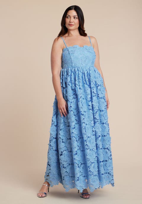 Fit And Flare Lace Gown (Plus)