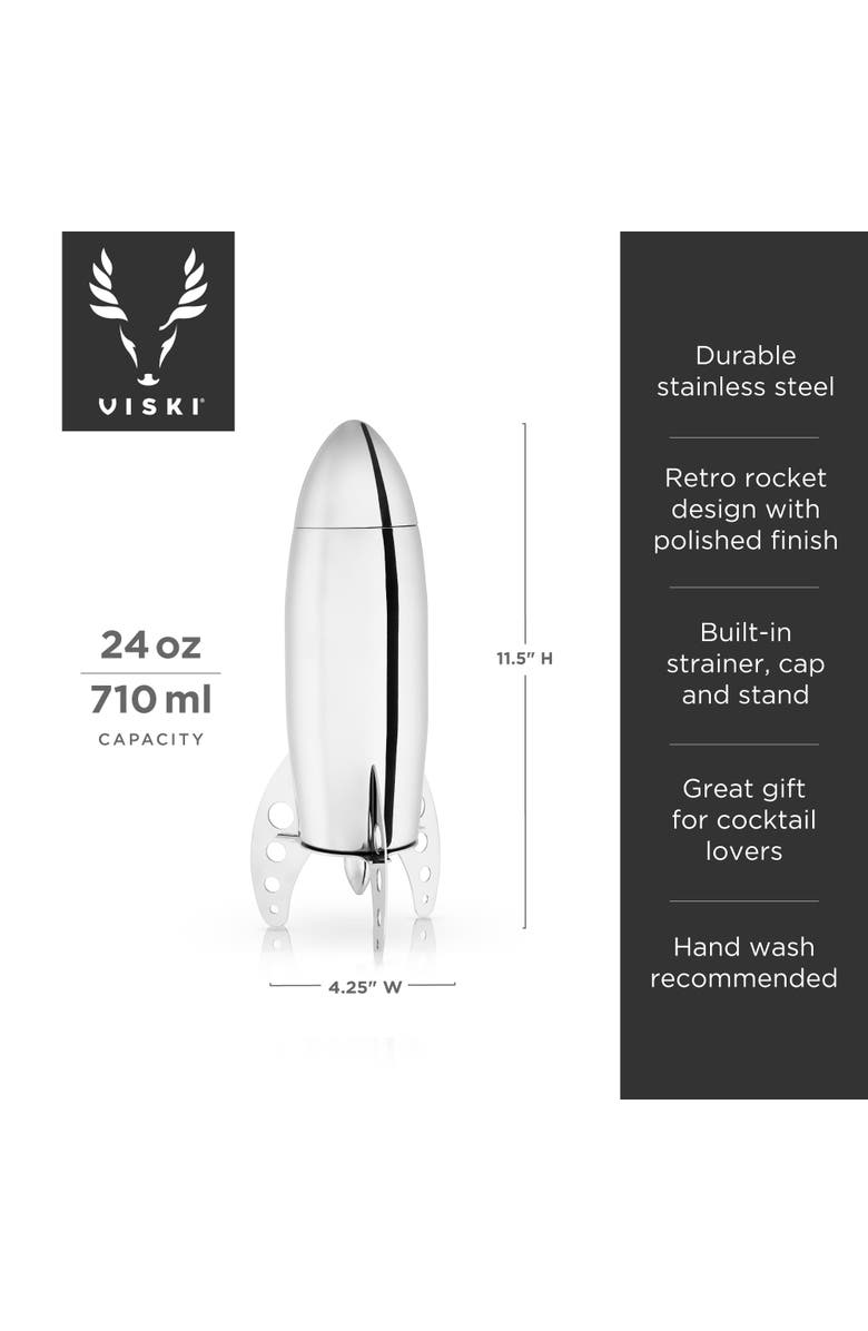 Viski Irving Rocket Cocktail Shaker in Stainless Steel, Alternate, color, Silver