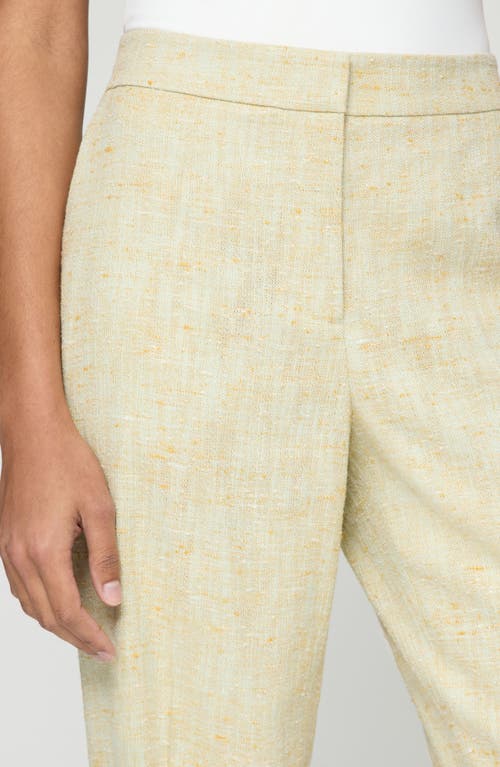 Lafayette 148 New York Gates Pastel Dust Tweed Straight Leg Pants In Chartreuse Multi