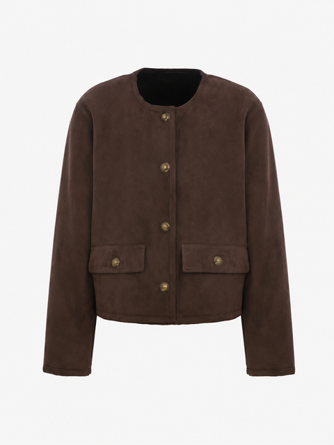 Aria Merino Curly Shearling Cropped Jacket