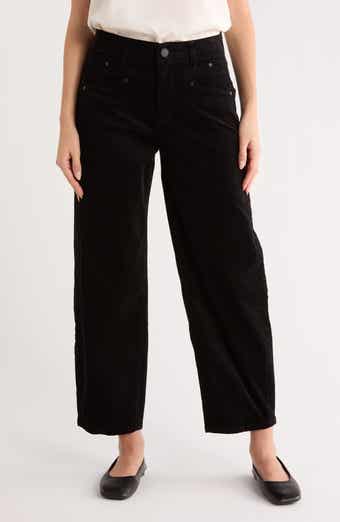 Democracy High Waist Barrel Leg Corduroy Pants
