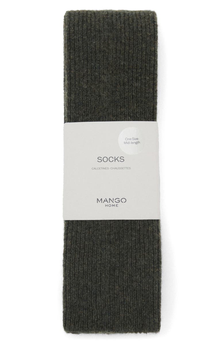 MANGO Wool & Cashmere Socks, Alternate, color, Green