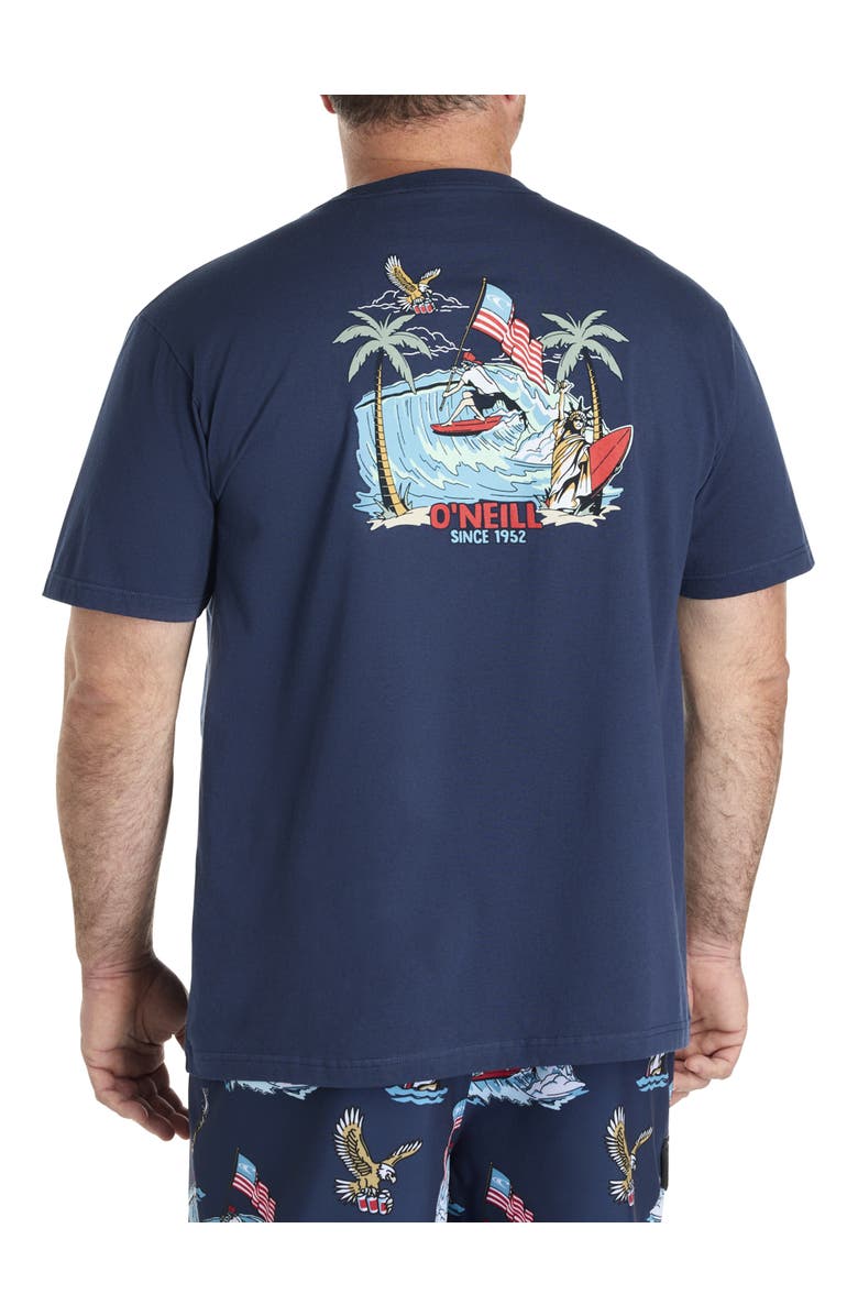 O'Neill Big & Tall Eagles Fly Graphic Tee, Main, color, Navy