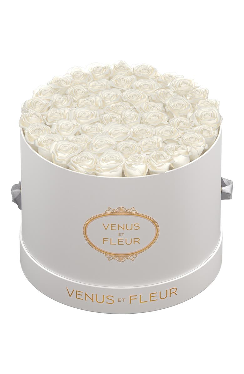 Venus ET Fleur Classic Large Round Eternity Roses, Main, color, Pure White
