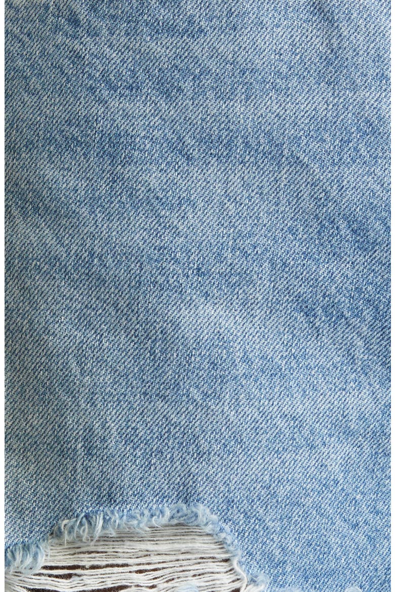 Crystal Slit Frayed Straight Leg Jeans, Alternate, color, MEDIUM BLUE