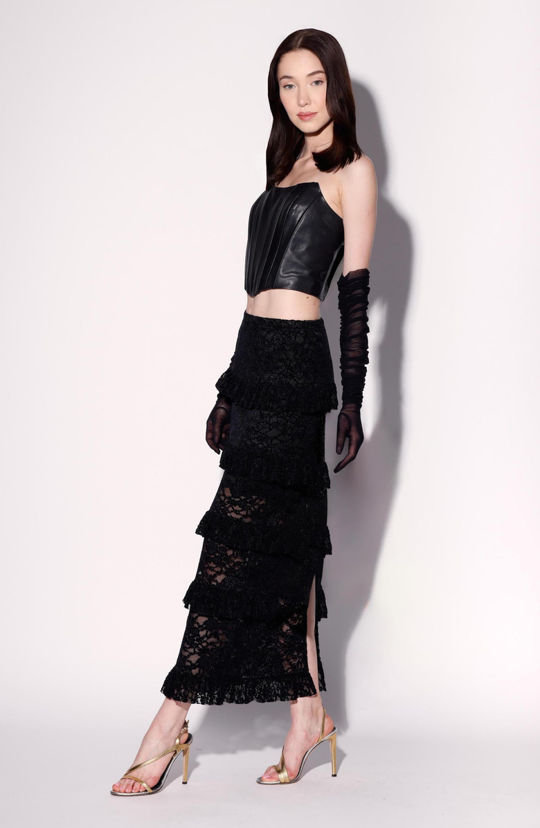 Walter Baker Paige Skirt, Alternate, color, Black Lace