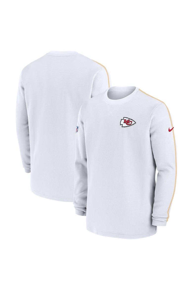 Men's Nike Red Kansas City Chiefs 2024 Sideline Coaches Long Sleeve Top, Alternate, color, White