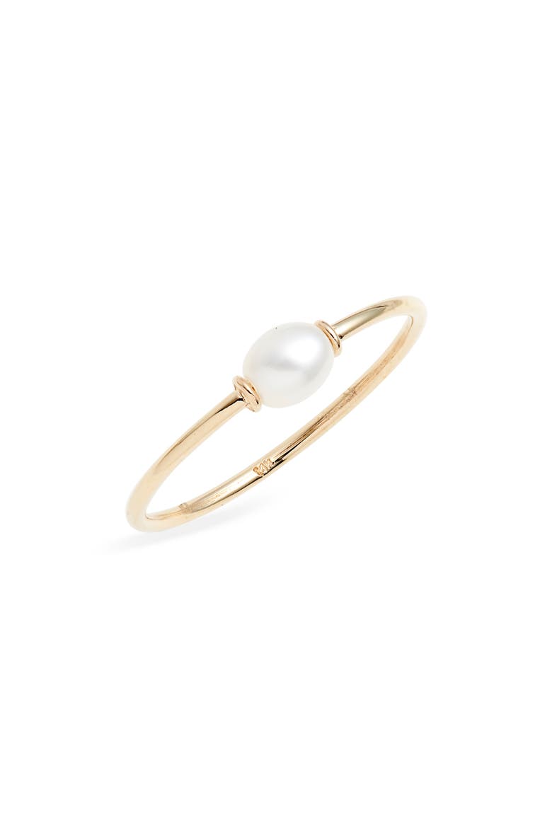 Skinny Keishi Cultured Pearl Ring, Main, color, 14KYG