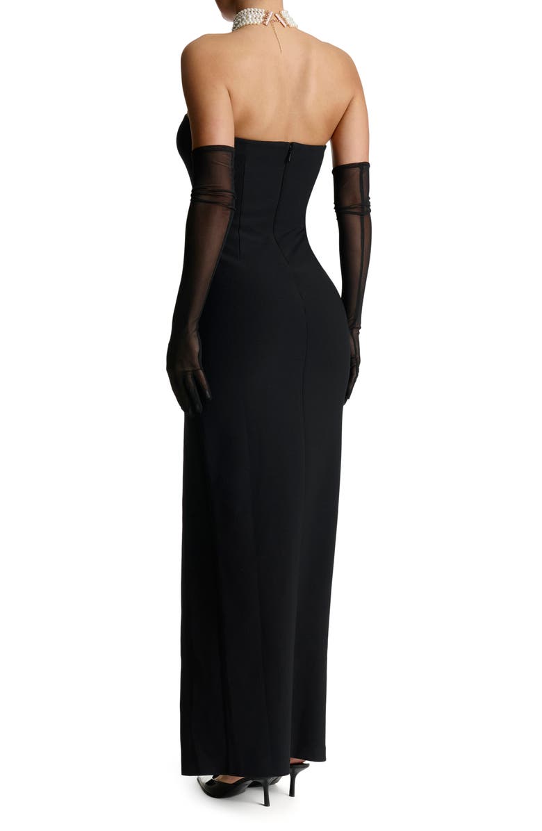 Naked Wardrobe Strapless Side Slit Dress, Alternate, color,