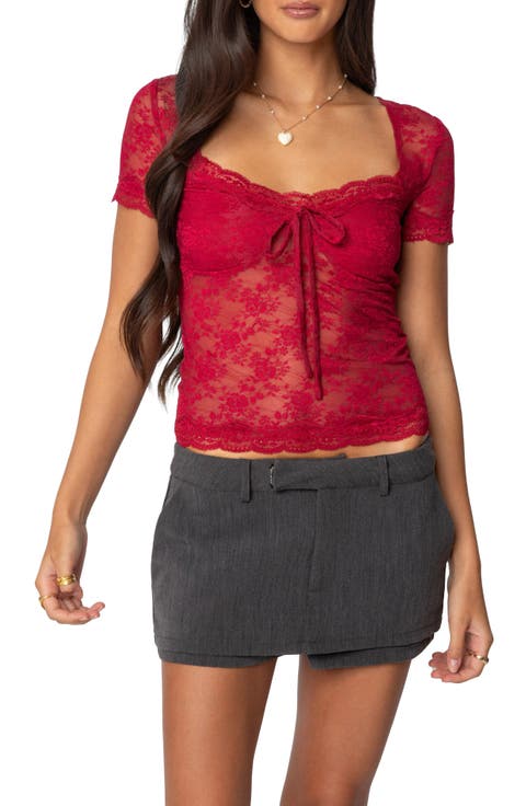 Roxana Semisheer Lace Top