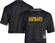 adidas Women's adidas Black Arizona State Sun Devils Primegreen V-Neck Cropped Jersey