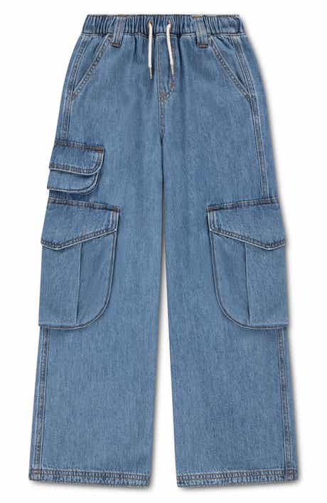 Kids' Cargo Wide Leg Jeans