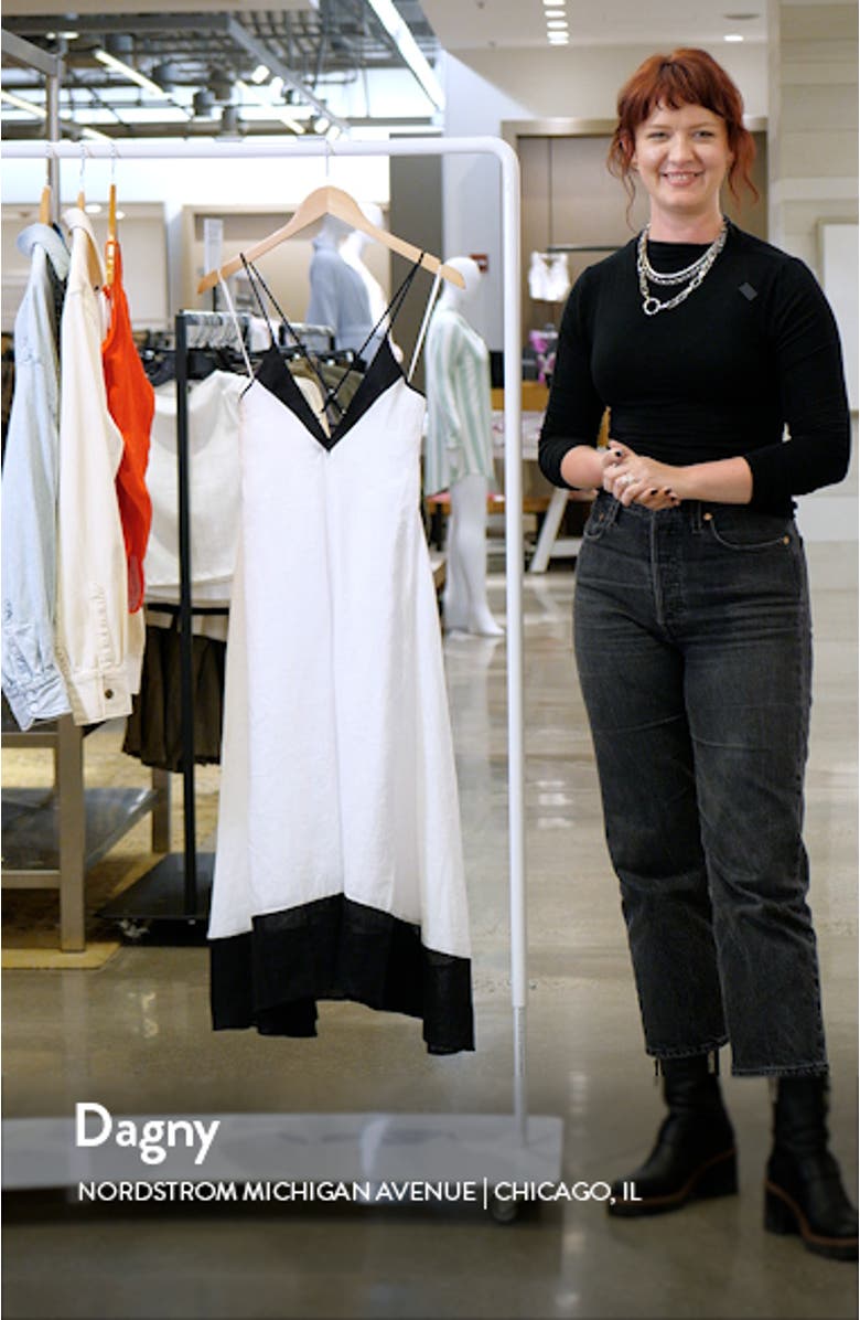 Stevie Colorblock Linen Cross Back Midi Dress, sales video thumbnail