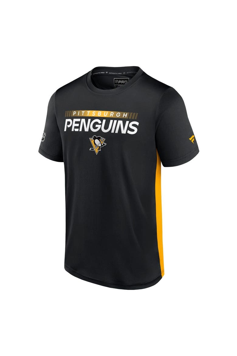 Men's Fanatics Branded Black/Gold Pittsburgh Penguins Authentic Pro Rink Tech T-Shirt, Alternate, color, Black