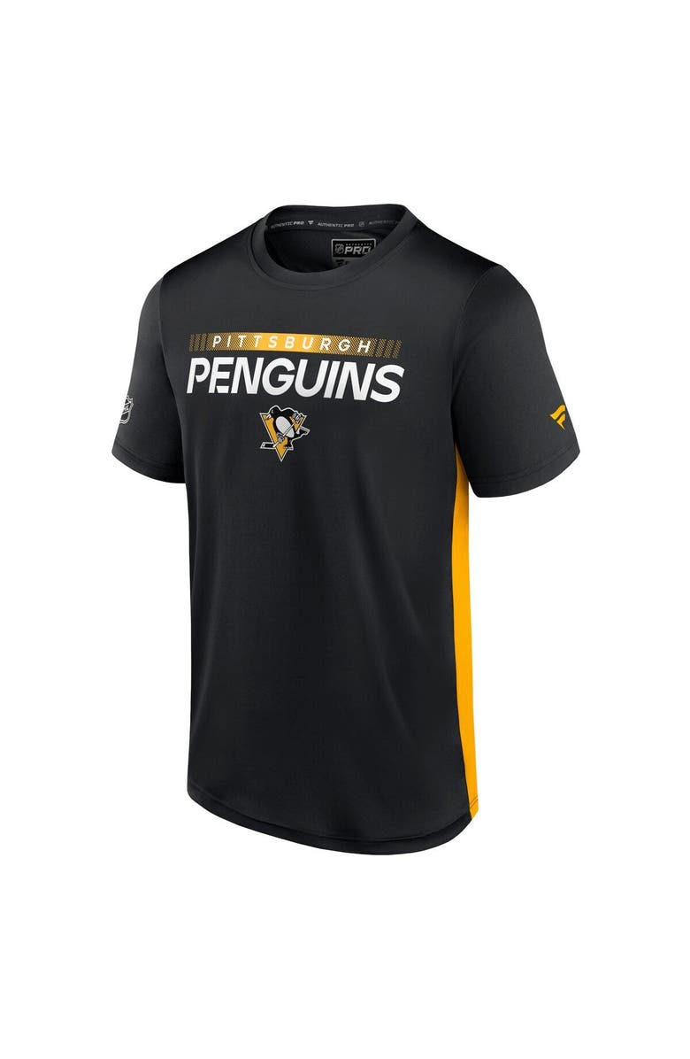 FANATICS Men's Fanatics Branded Black/Gold Pittsburgh Penguins Authentic Pro Rink Tech T-Shirt, Alternate, color, Black