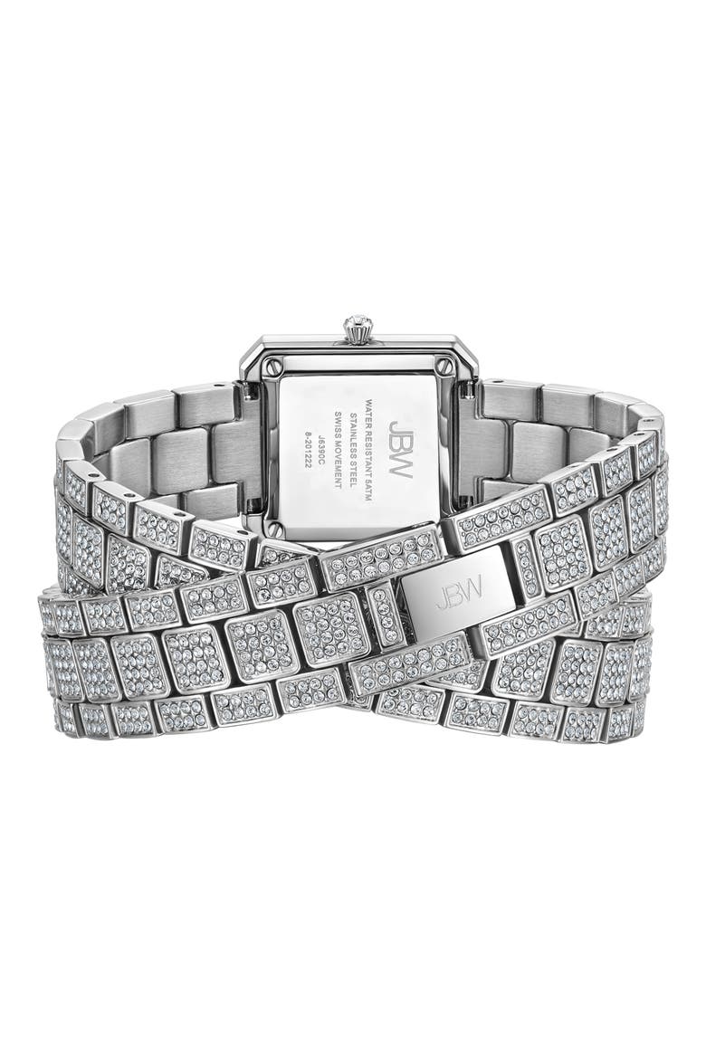 Arc Diamond Wrap Bracelet Watch, 23mm, Alternate, color, SILVER