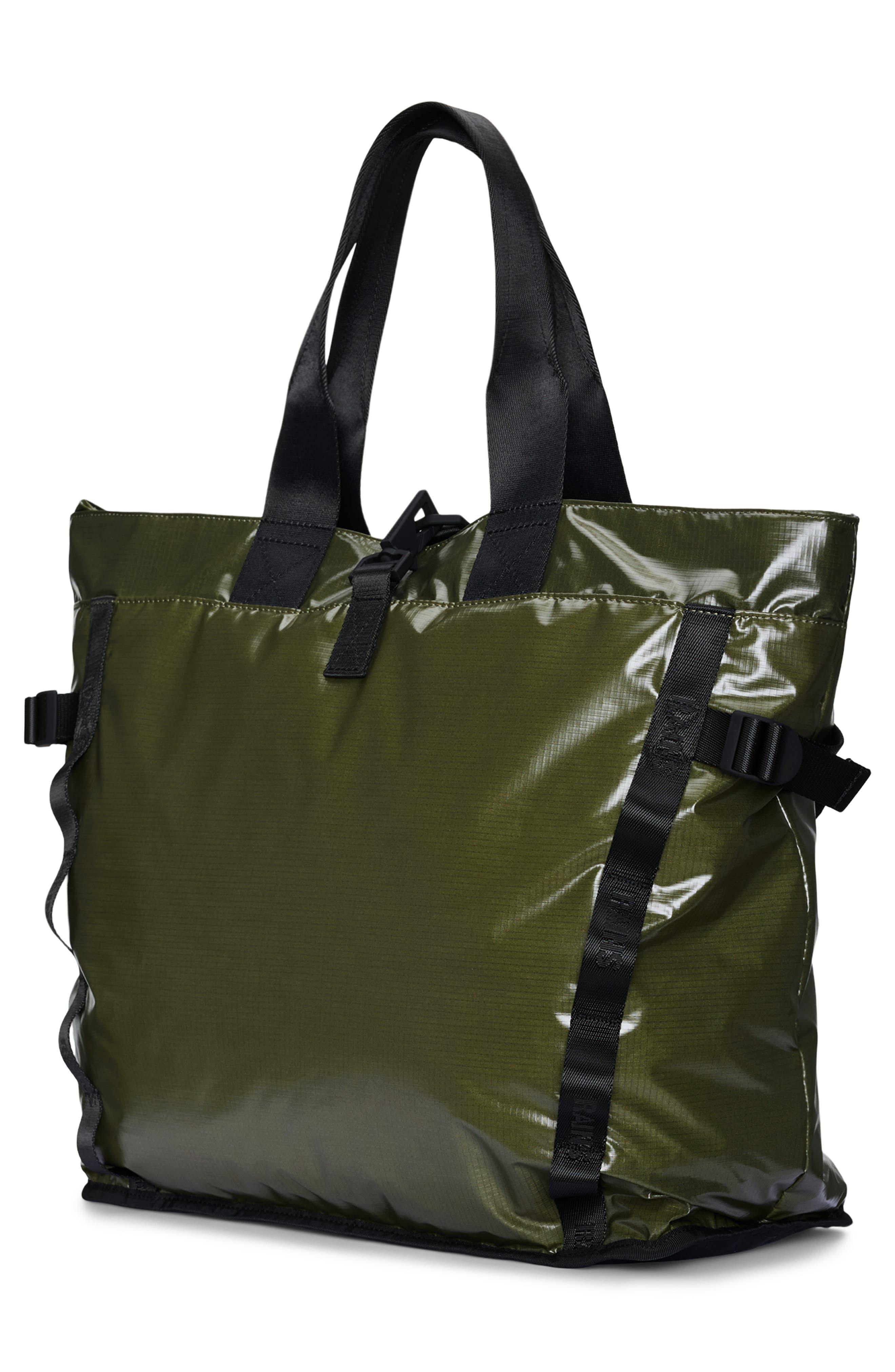 Rains Sibu Waterproof Shopper Bag, Alternate, color, Marsh