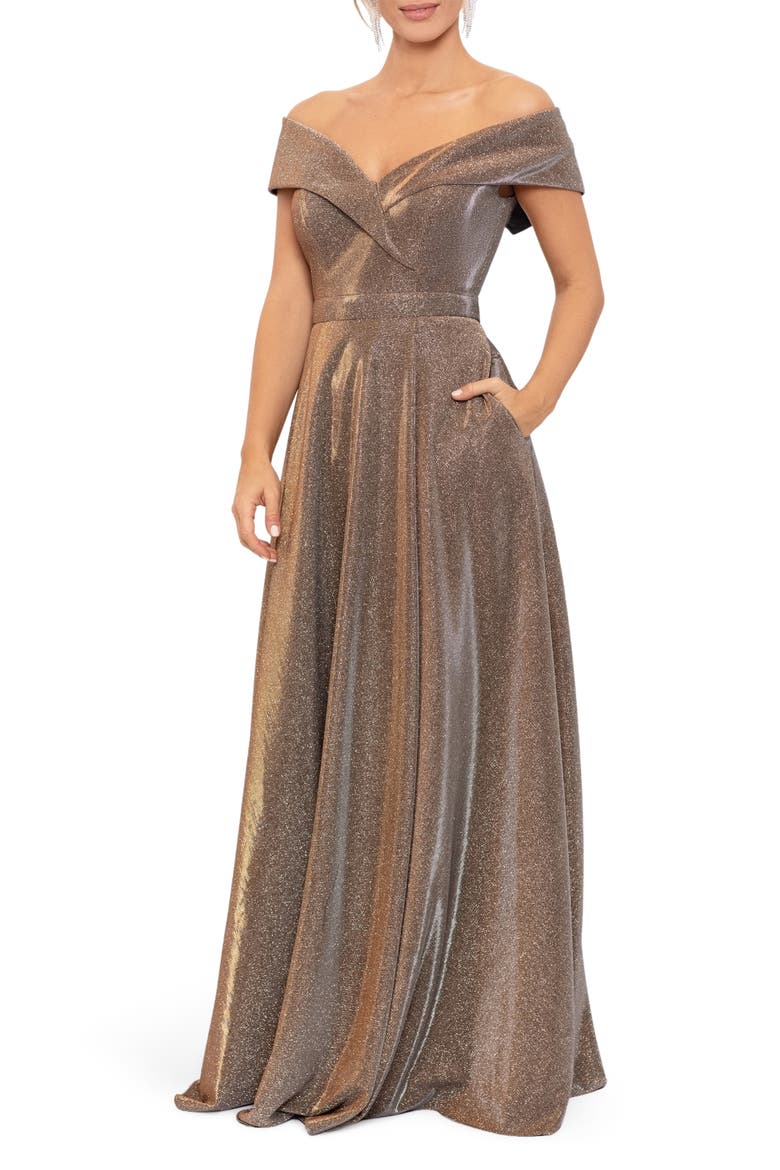Off the Shoulder Gown, Alternate, color, SAND