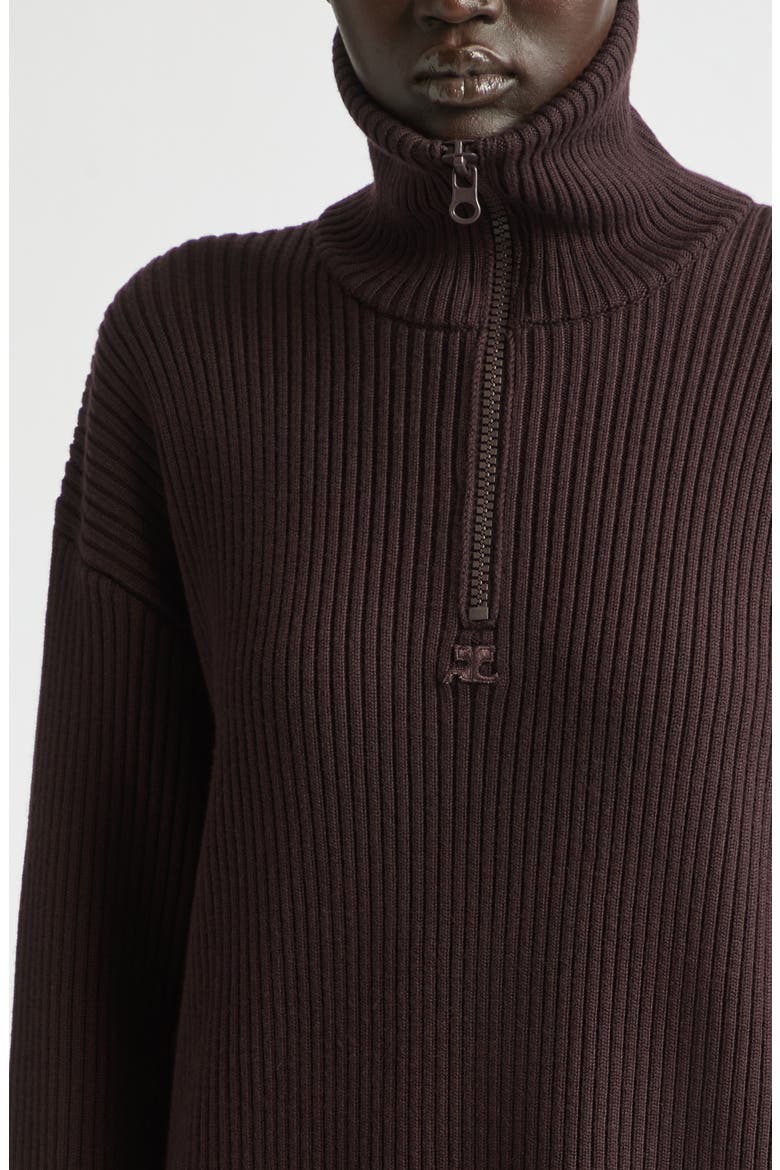 Wool Rib Trucker Sweater, Alternate, color, BURNT RED