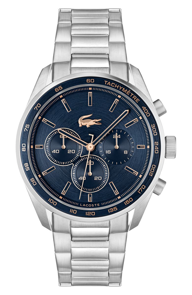 Lacoste Boston Chronograph Bracelet Watch, 42mm, Main, color, Navy