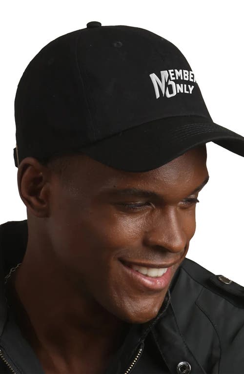 Members Only Washed Baseball Cap In Black