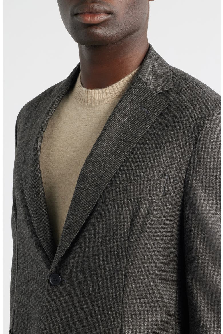 Hanry Slim Fit Brown Microcheck Virgin Wool Sport Coat, Alternate, color, DARK BROWN