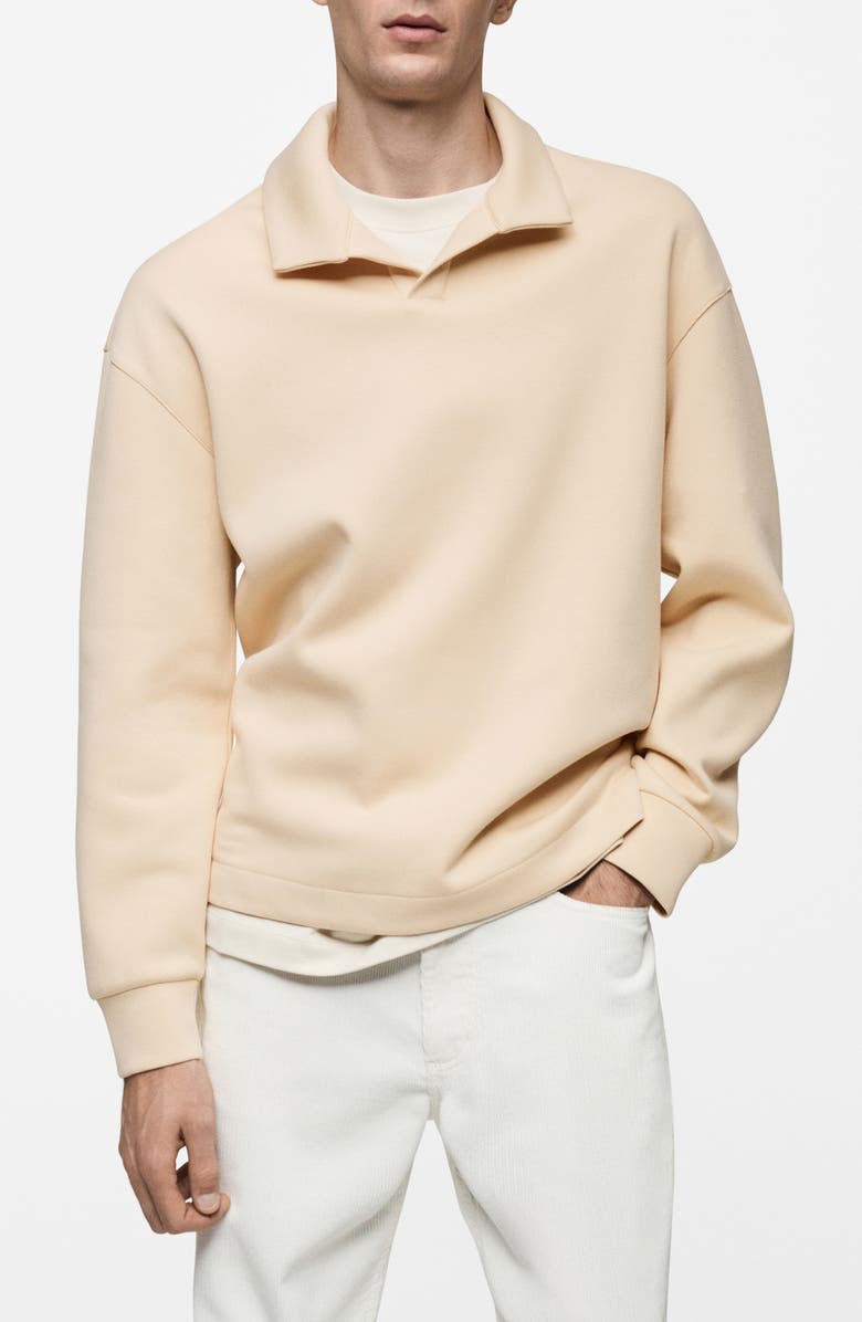 MANGO Relaxed Fit Polo Sweatshirt, Main, color, 