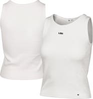 '47 Women's '47  Cream LSU Tigers Micro Logo Ribbed Cropped Tank Top