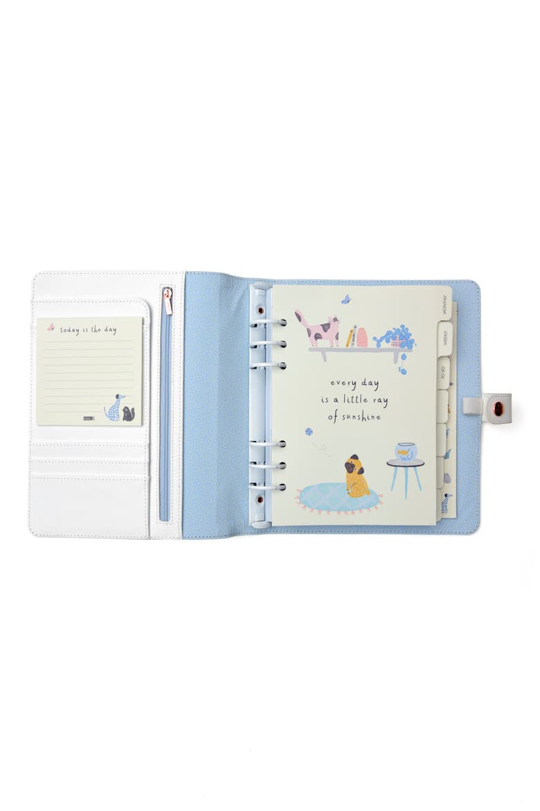 Large Leather Planner, Alternate, color, CREAM
