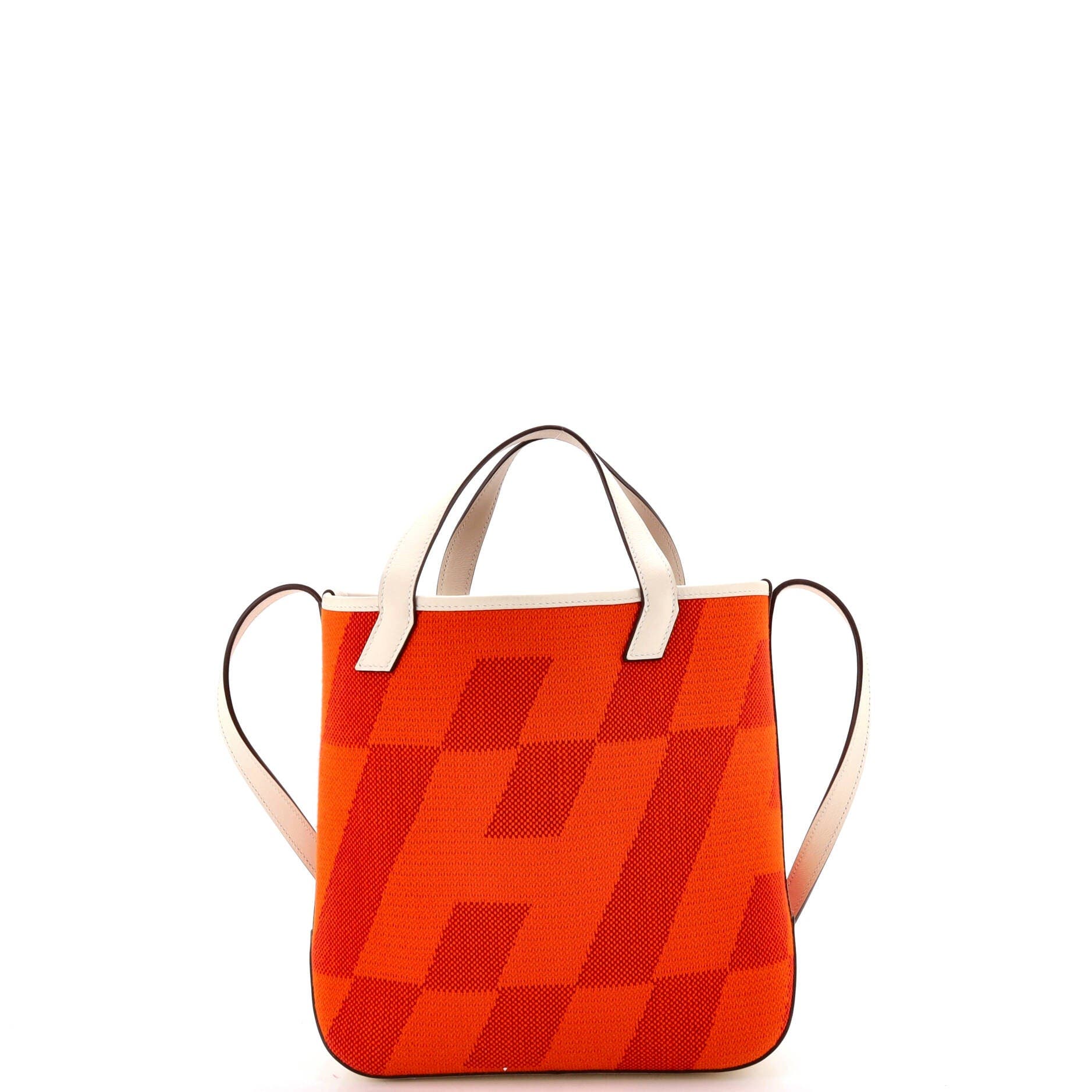 Pre-Owned Hermes Cabas H en Biais Tote Canvas with Leather 27, Alternate, color, Feu