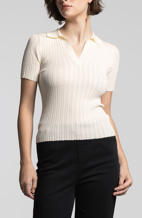 Courtney Johnny Collar Rib Top