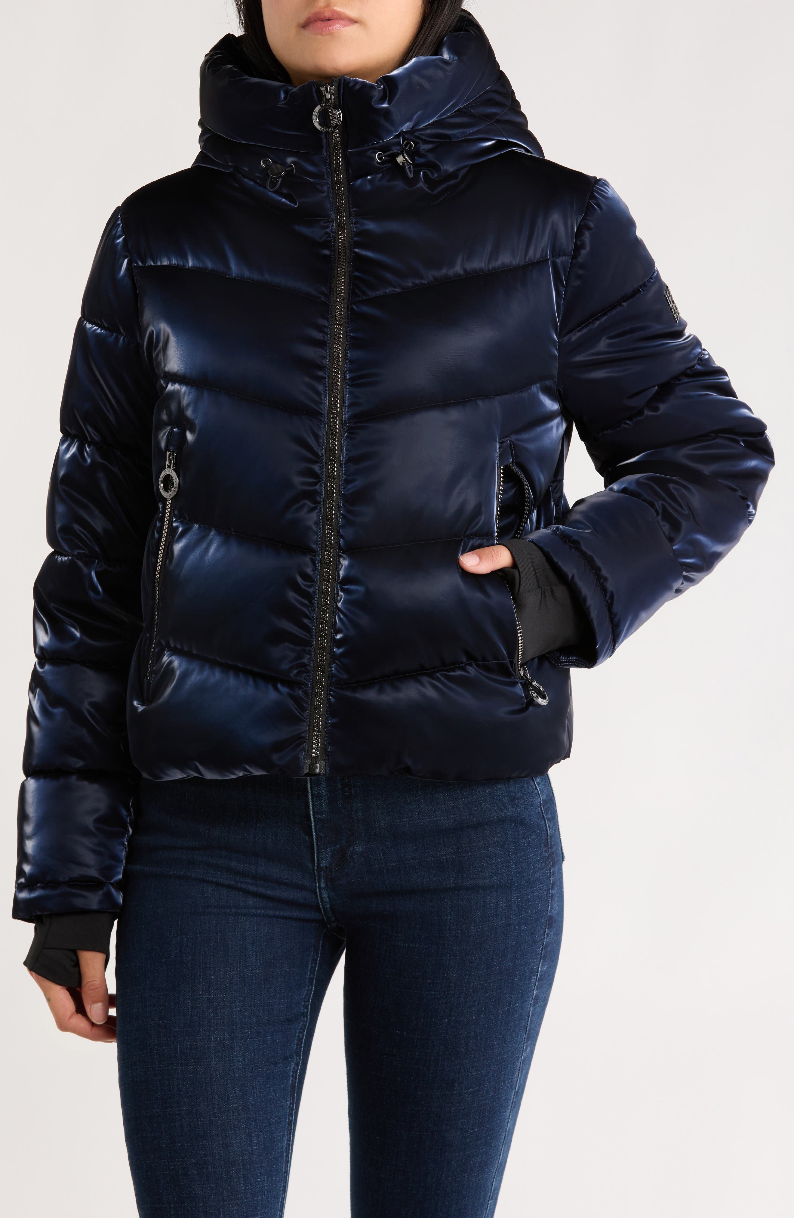 BCBGeneration Hooded Faux Fur Lined Water Resistant Puffer Jacket