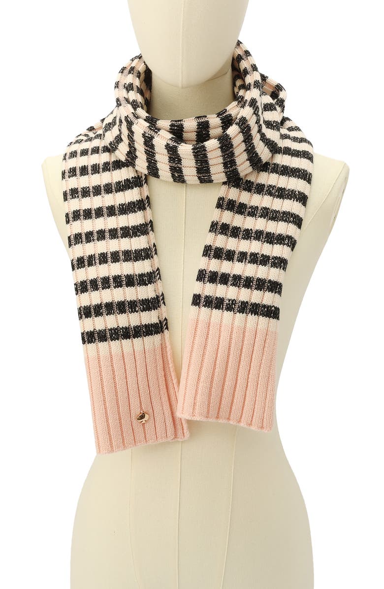 Kate Spade New York stripe rib scarf, Alternate, color, Pink Multi