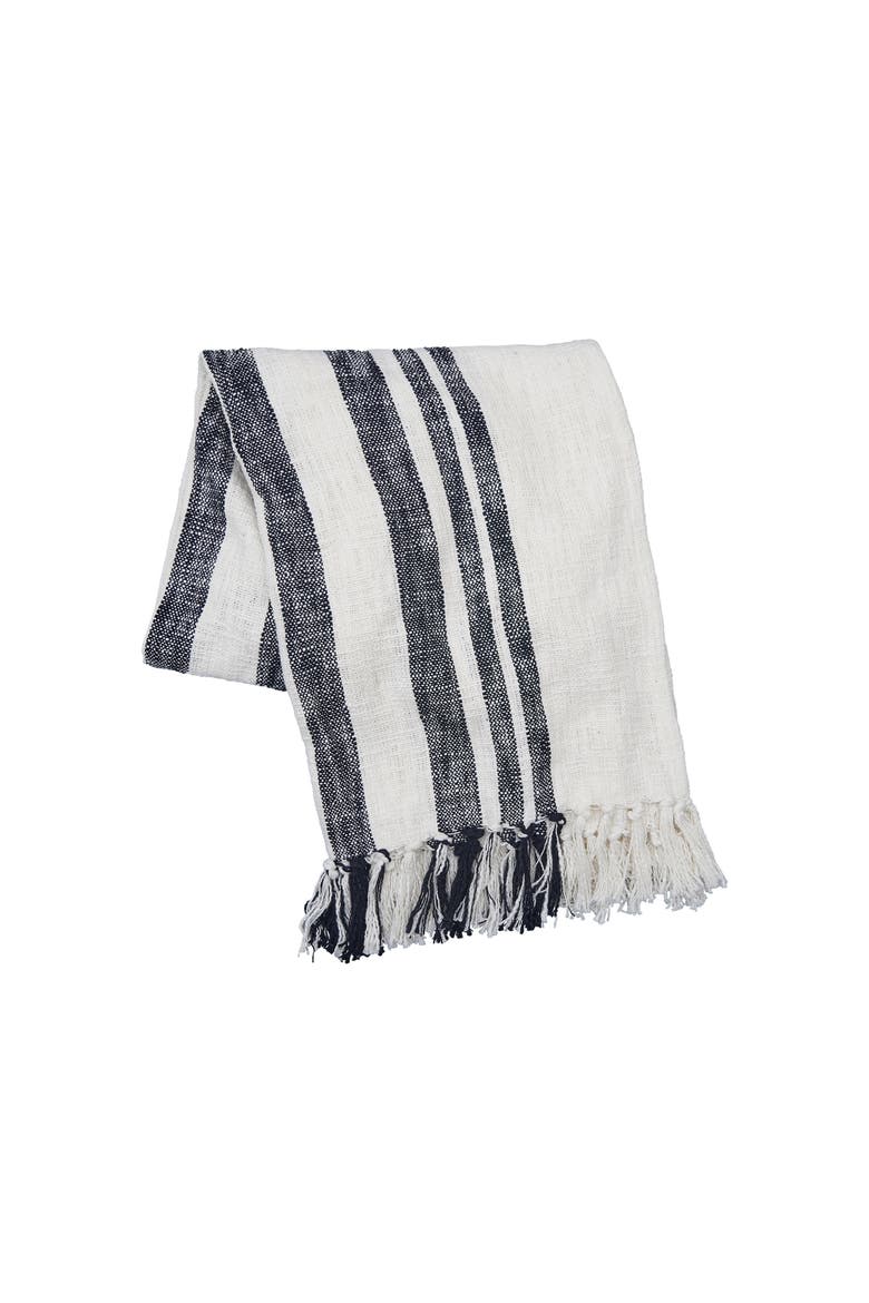 50" x 60" Morgan Tasseled Woven Throw, Main, color, Black