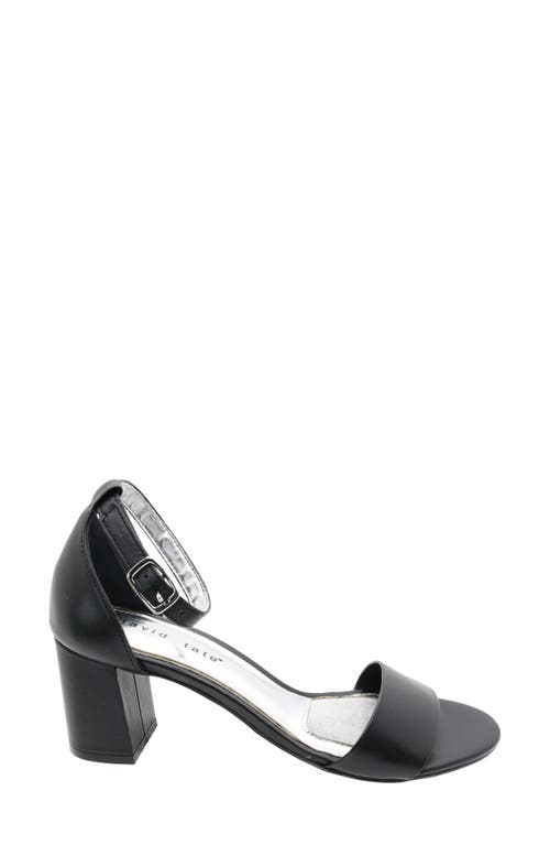 David Tate Timeless Ankle Strap Sandal In Black Leather