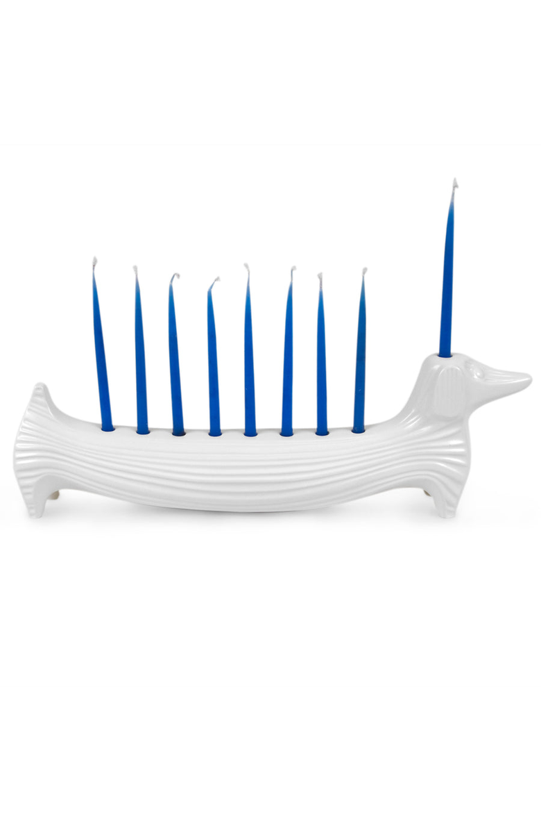 Jonathan Adler Dachshund Menorah, Alternate, color, 
