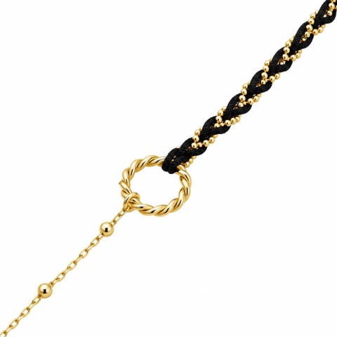 Handmade Rope Braided Sterling Silver Beaded Chain Bracelet