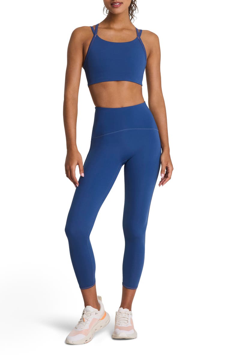 SPANX<sup>®</sup> Keep Chill Faux Layer Sports Bra, Alternate, color, Faded Indigo