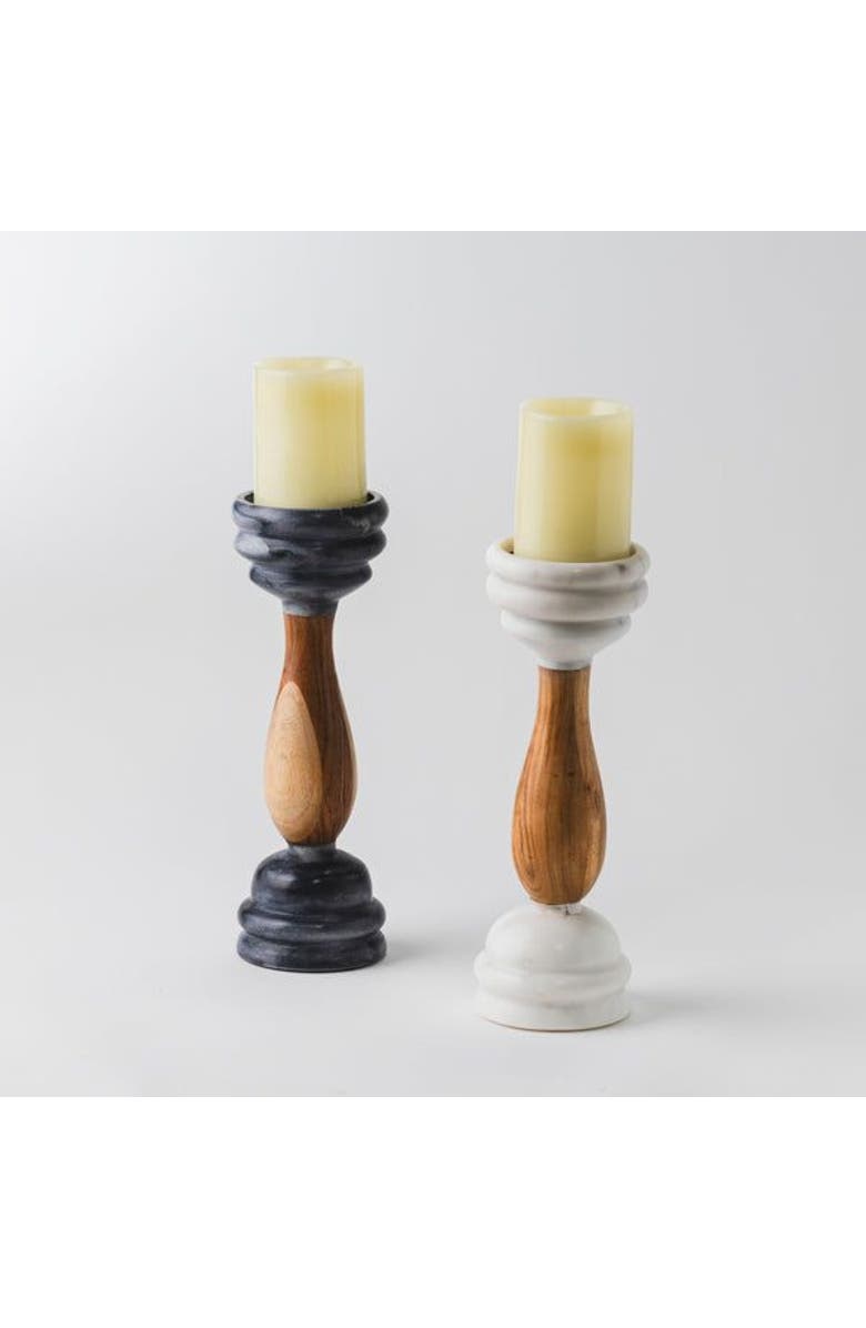 Mela Artisans Signature Pillar Candleholders, Alternate, color, Black