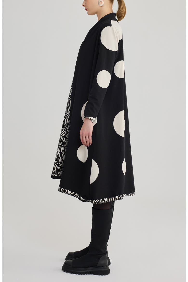 Tuva Long Printed Cotton Jersey Cardigan, Alternate, color, Polka Dots