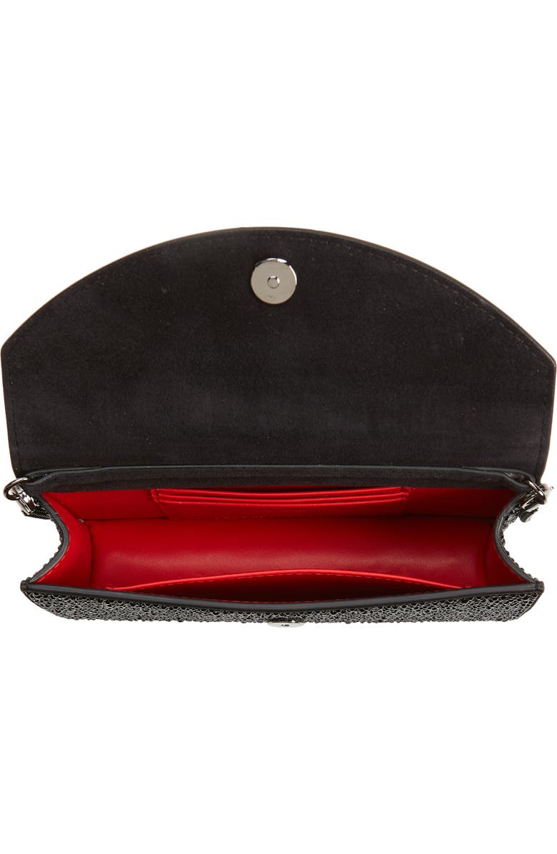 Christian Louboutin Small Loubi54 Strass Clutch, Alternate, color, Black/ Gun Metal